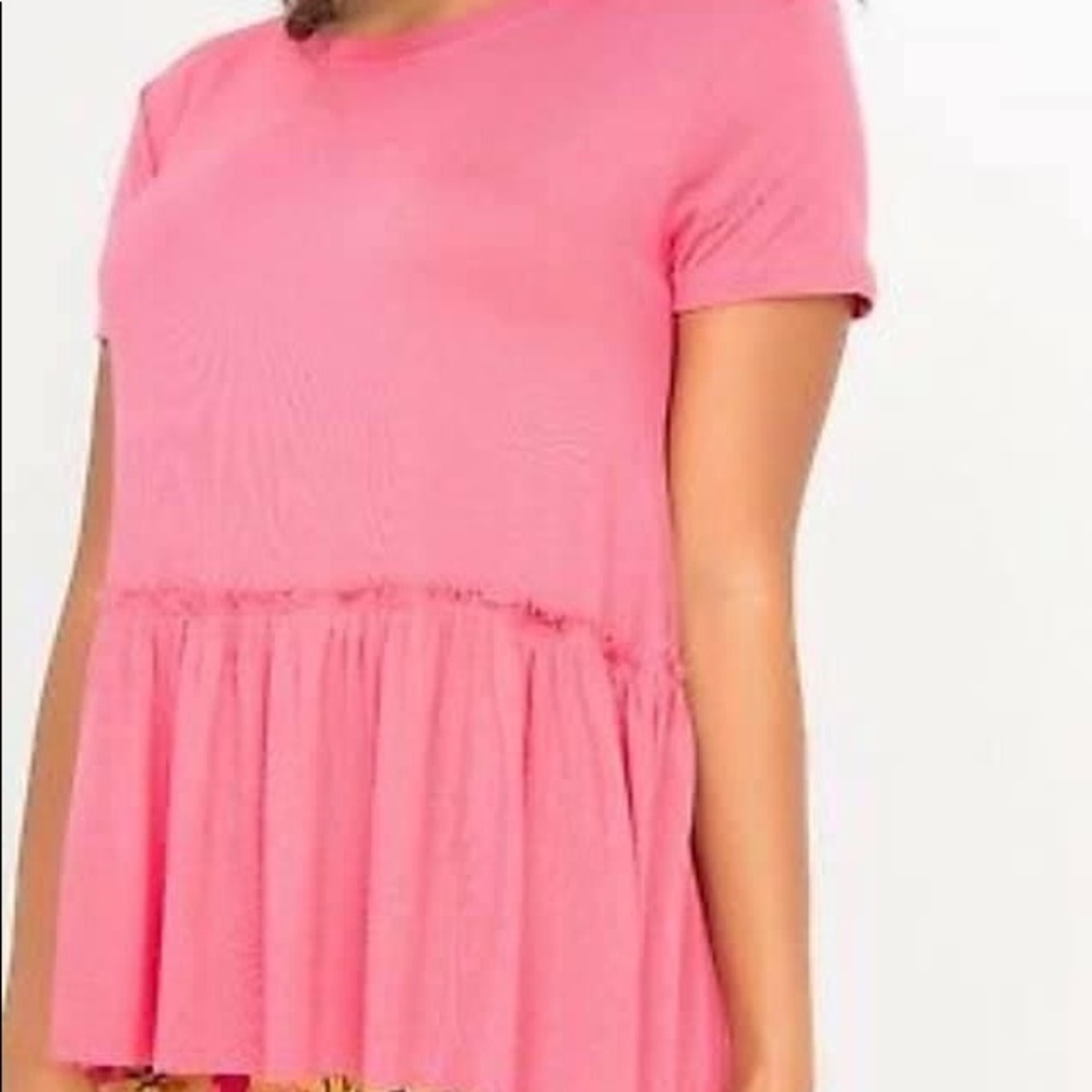 Coral Relaxed ruffle tee